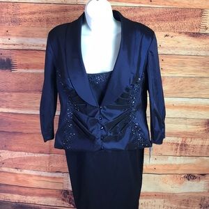 Elegant 2pc Blue dress and vest by IGNITE EVENINGS